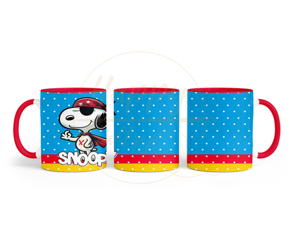 Retro Pirate Super Hero-487 Mugs - 487-11OZ-Red