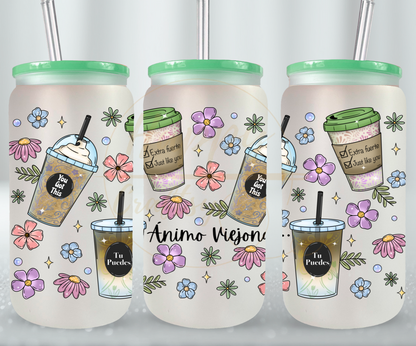 Animo Viejona-502 Glass Can - 502-16OZ-Green