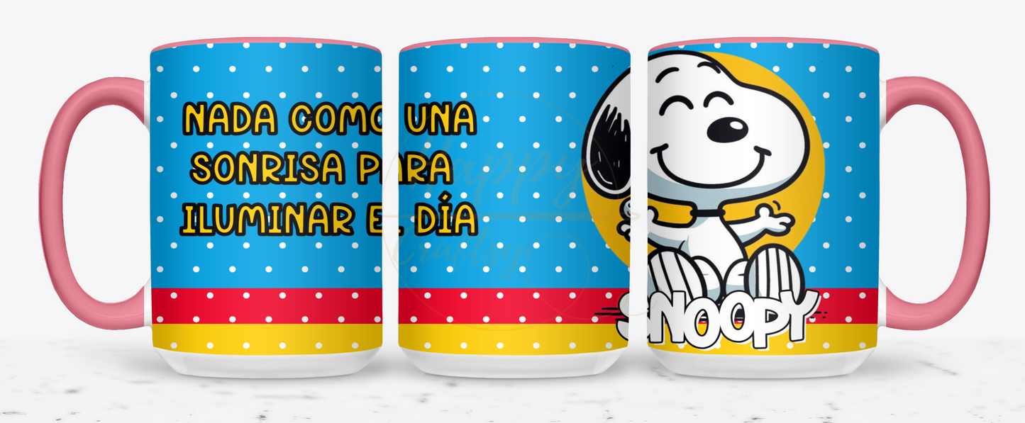 Sunny Smile Vibes-493 Mugs - 493-15OZ-Pink