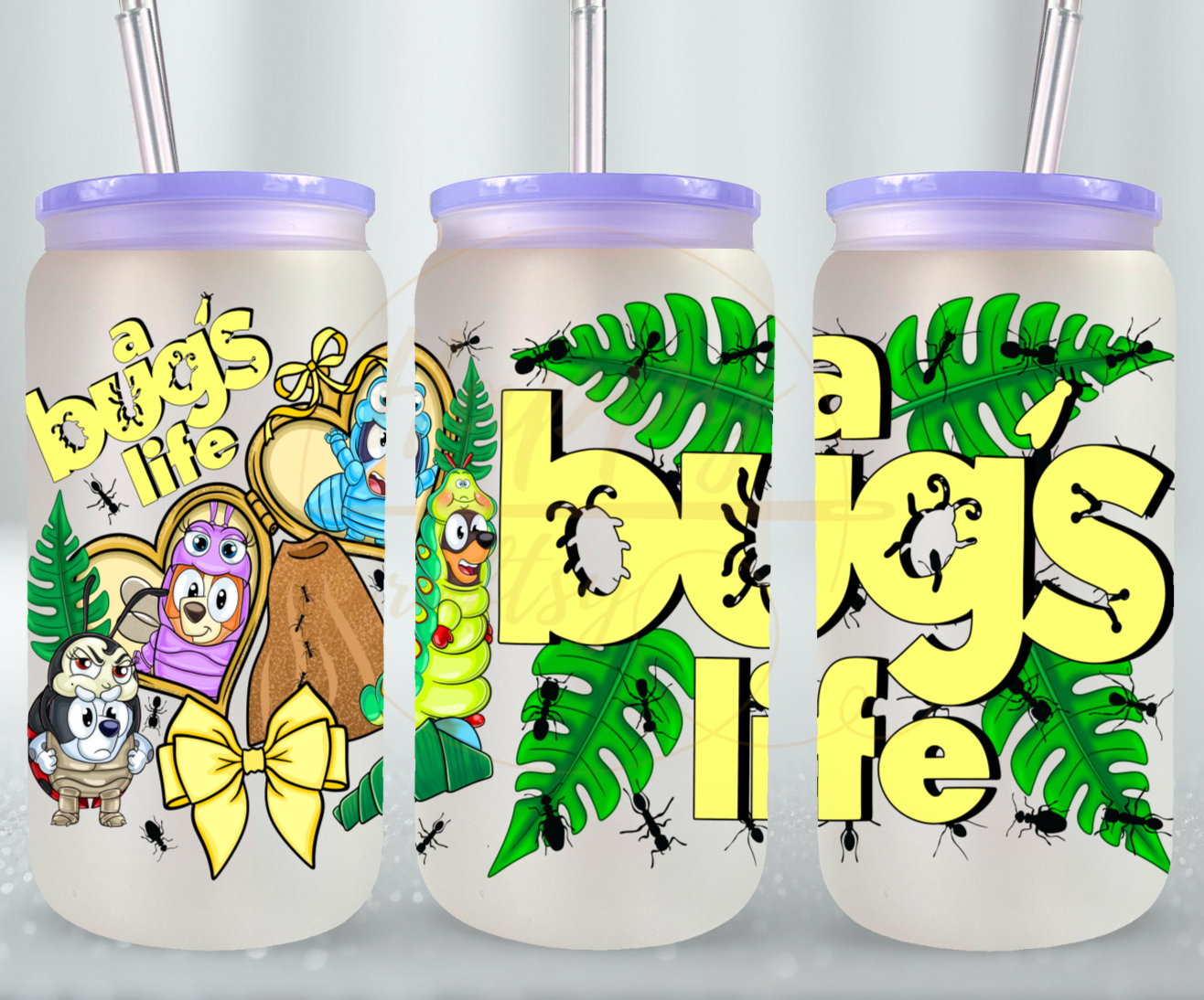 A Bug's Life-526 Glass Can - 526-16OZ-Purple