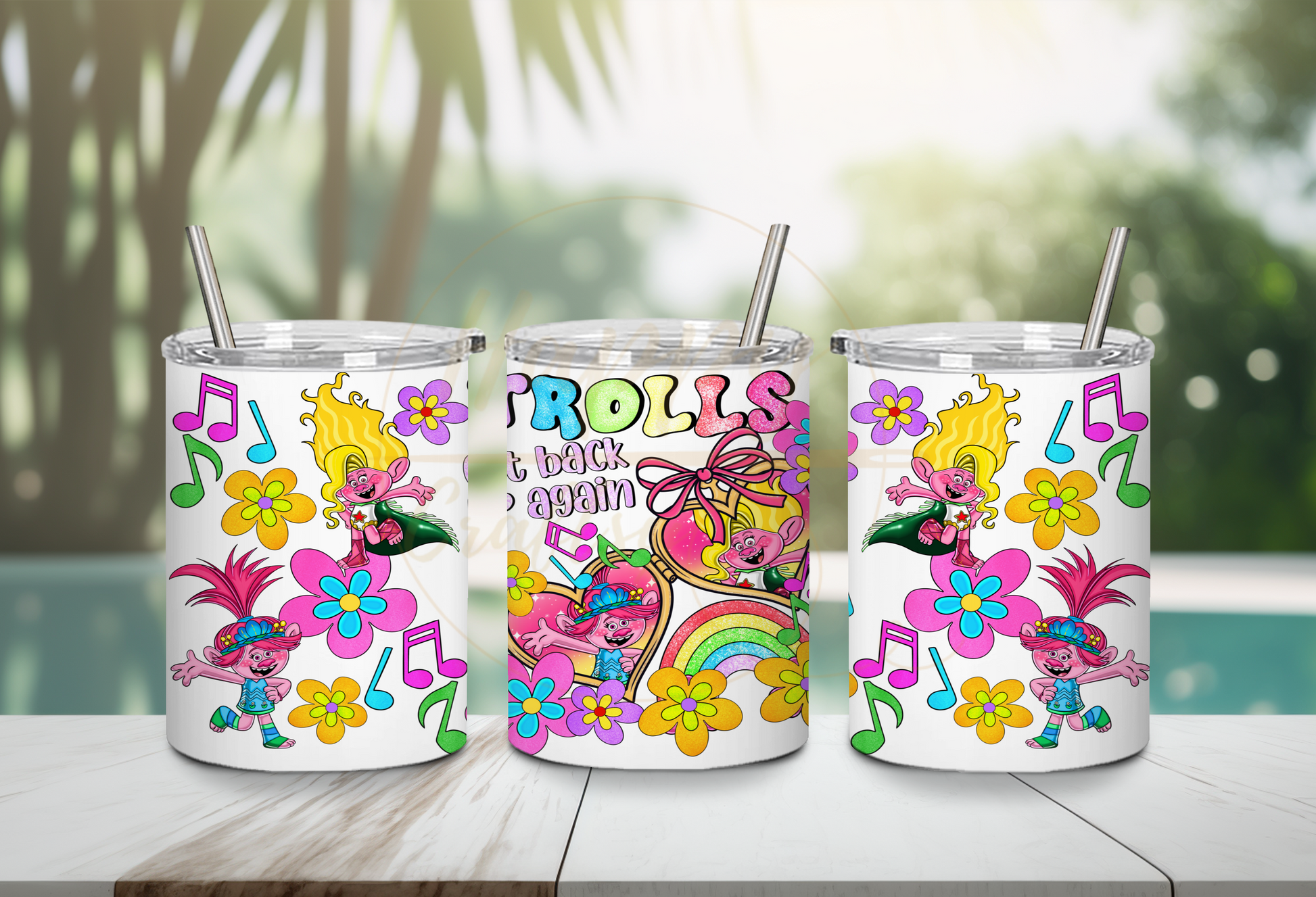 Colorful Flower Party Crew-539 Tumbler - 539-10OZ-White