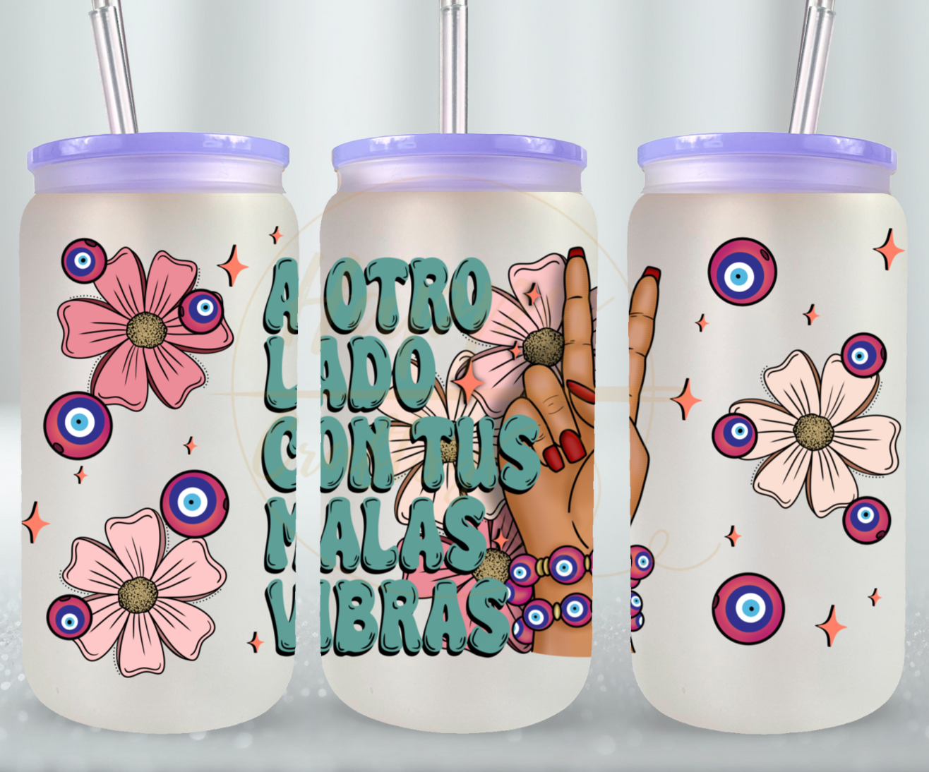 A Otro Lado-517 Glass Can - 517-16OZ-Purple
