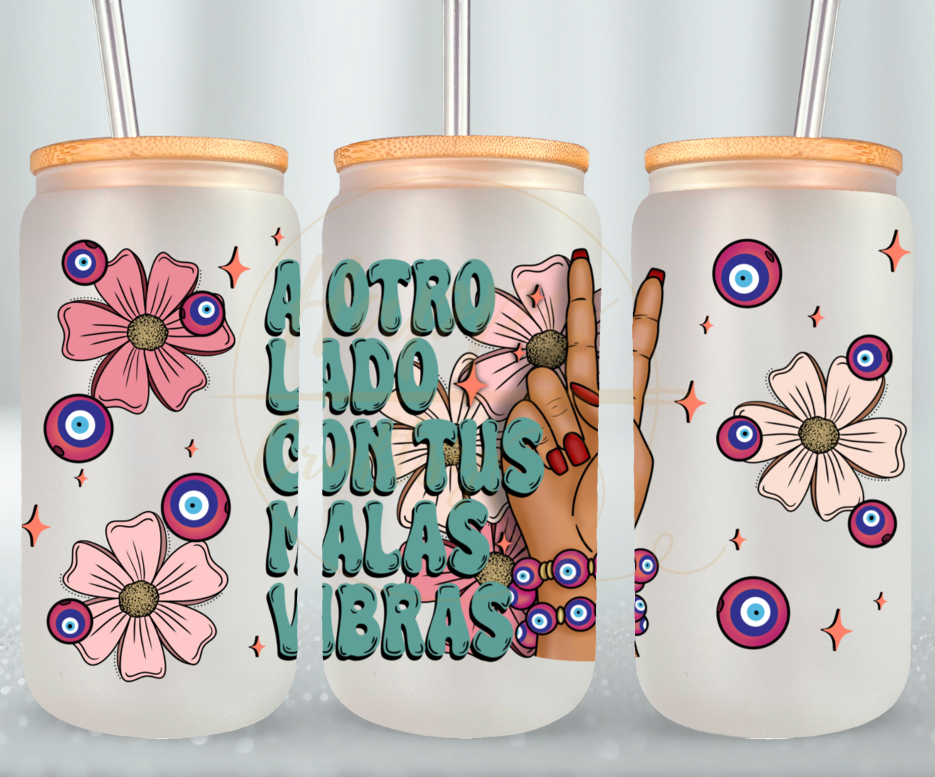 A Otro Lado-517 Glass Can - 517-16OZ-Bamboo Lids