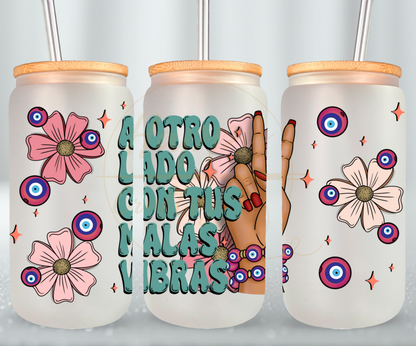 A Otro Lado-517 Glass Can - 517-16OZ-Bamboo Lids