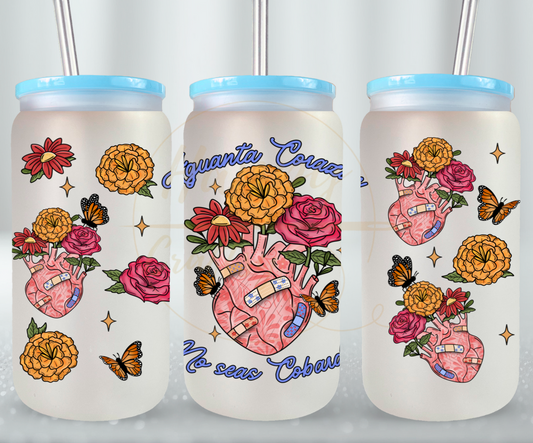 Aguanta Corazon-504 Glass Can - 504-16OZ-Blue
