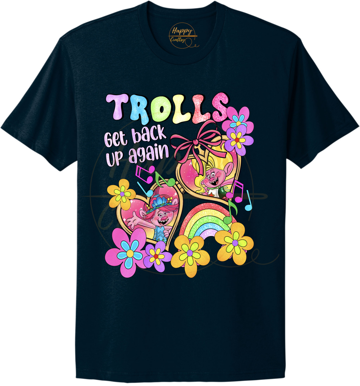 Colorful Flower Party Crew-539 T-shirt - 539-S-Midnight Navy, 539-M-Midnight Navy, 539-L-Midnight Navy, 539-XL-Midnight Navy, 539-2XL-Midnight Navy, 539-3XL-Midnight Navy
