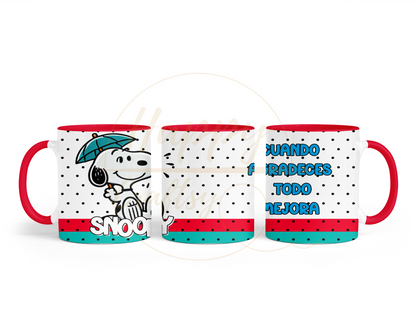 Umbrella Raindrop Joy-492 Mugs - 492-11OZ-Red