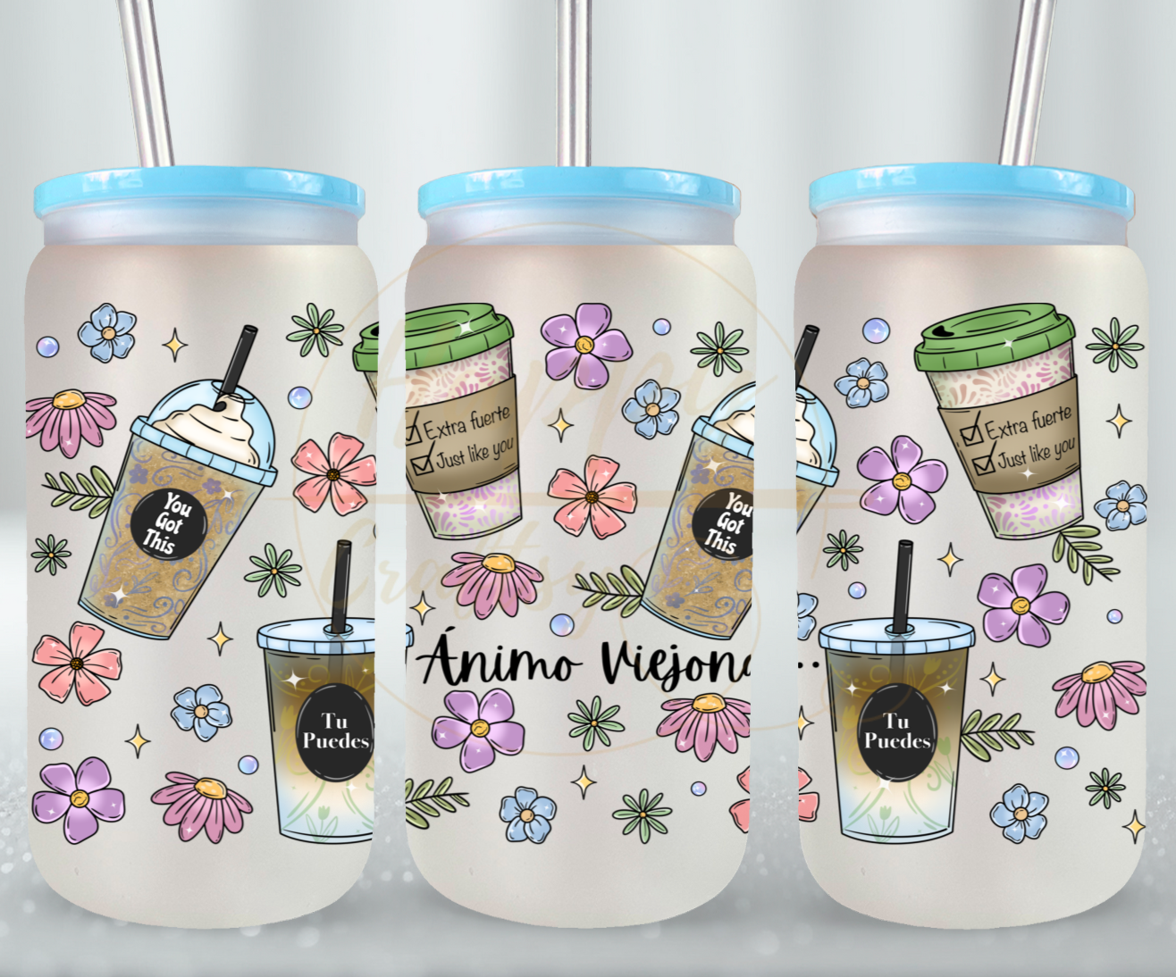 Animo Viejona-502 Glass Can - 502-16OZ-Blue