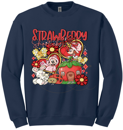 Strawberry Blossom Cottage.-551 Sweatshirt - 551-S-Navy, 551-M-Navy, 551-L-Navy, 551-XL-Navy, 551-2XL-Navy, 551-3XL-Navy