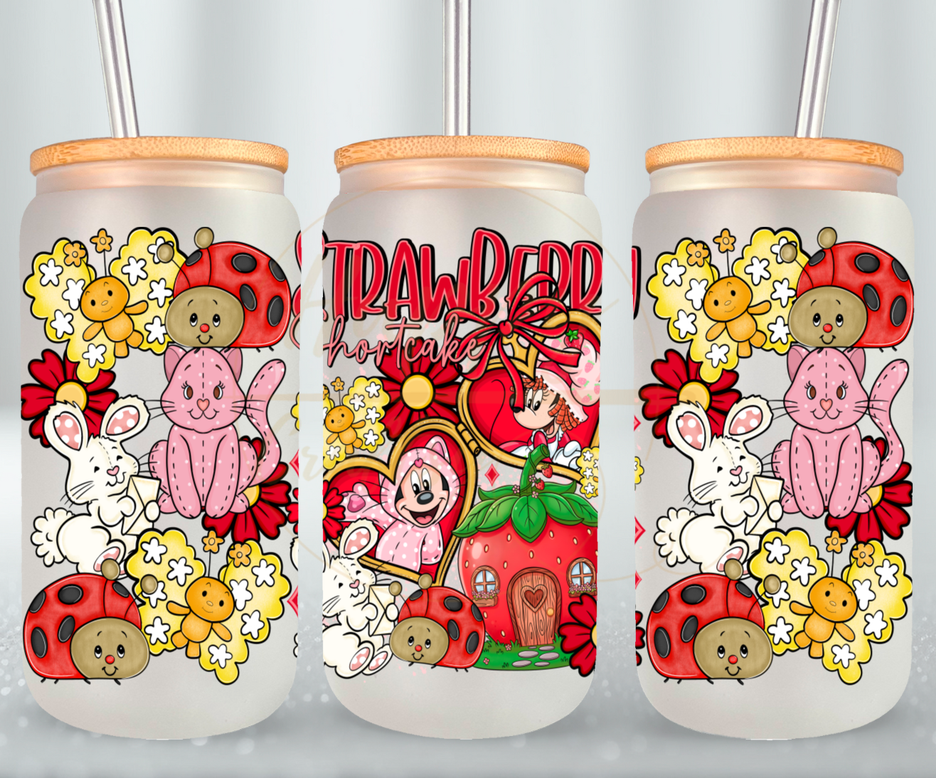 Strawberry Blossom Cottage.-551 Glass Can - 551-16OZ-Bamboo Lids
