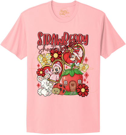 Strawberry Blossom Cottage.-551 T-shirt - 551-S-Light Pink, 551-M-Light Pink, 551-L-Light Pink, 551-XL-Light Pink, 551-2XL-Light Pink, 551-3XL-Light Pink