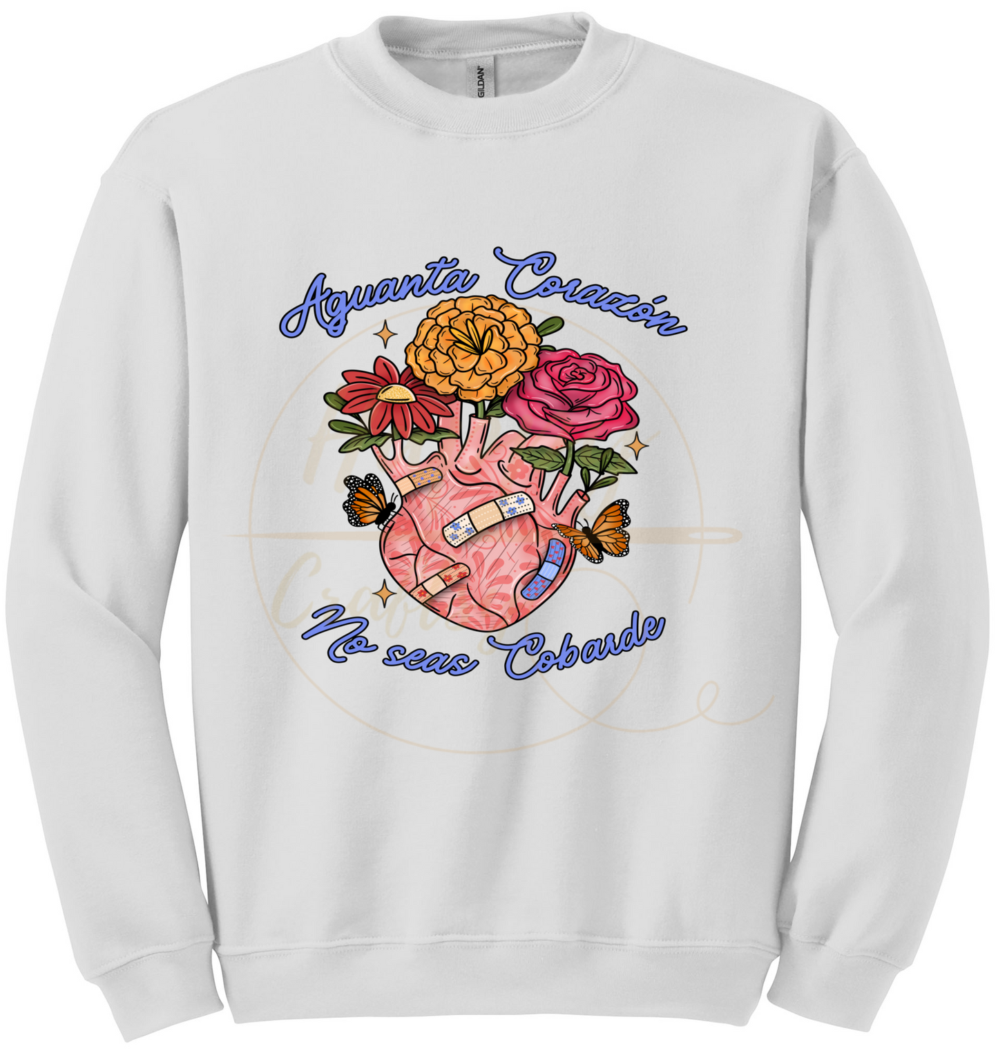 Aguanta Corazon-504 Sweatshirt - 504-S-White, 504-M-White, 504-L-White, 504-XL-White, 504-2XL-White, 504-3XL-White