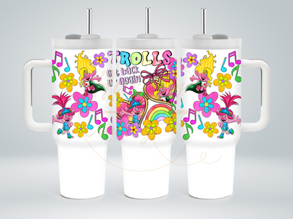 Colorful Flower Party Crew-539 Tumbler - 539-40OZ-White