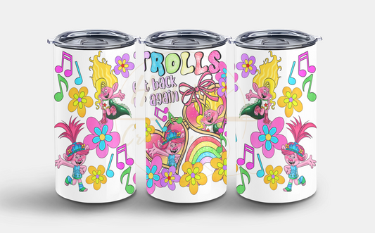 Colorful Flower Party Crew-539 Tumbler - 539-12OZ-White