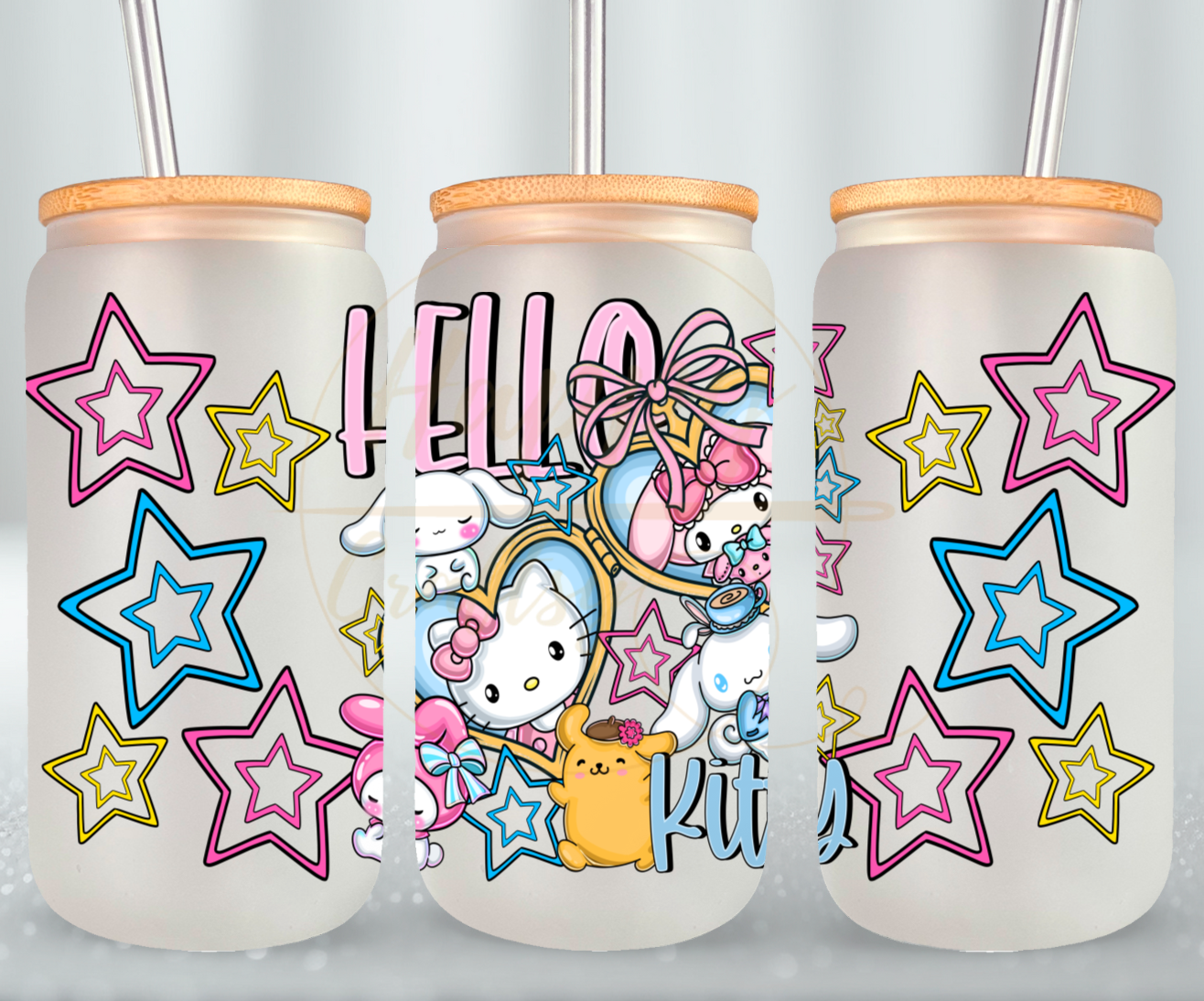 Cute Squad Glow Up-530 Glass Can - 530-16OZ-Bamboo Lids