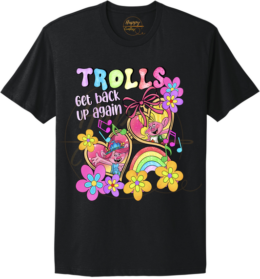 Colorful Flower Party Crew-539 T-shirt - 539-S-Black, 539-M-Black, 539-L-Black, 539-XL-Black, 539-2XL-Black, 539-3XL-Black