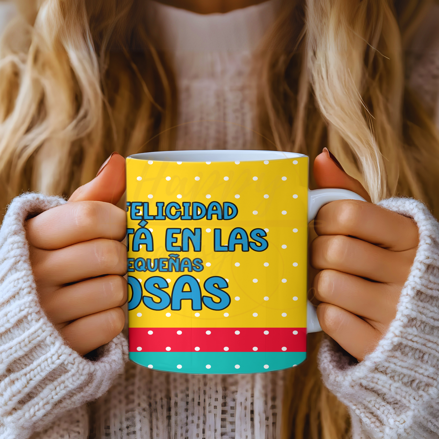Joyful Dot Pattern Escape-491 Mugs - 491-11OZ-Dark Blue