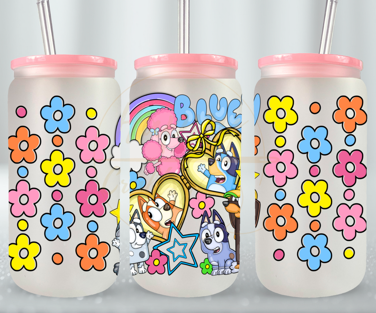 Joyful Journey: Friends and Fun Await-528 Glass Can - 528-16OZ-Pink