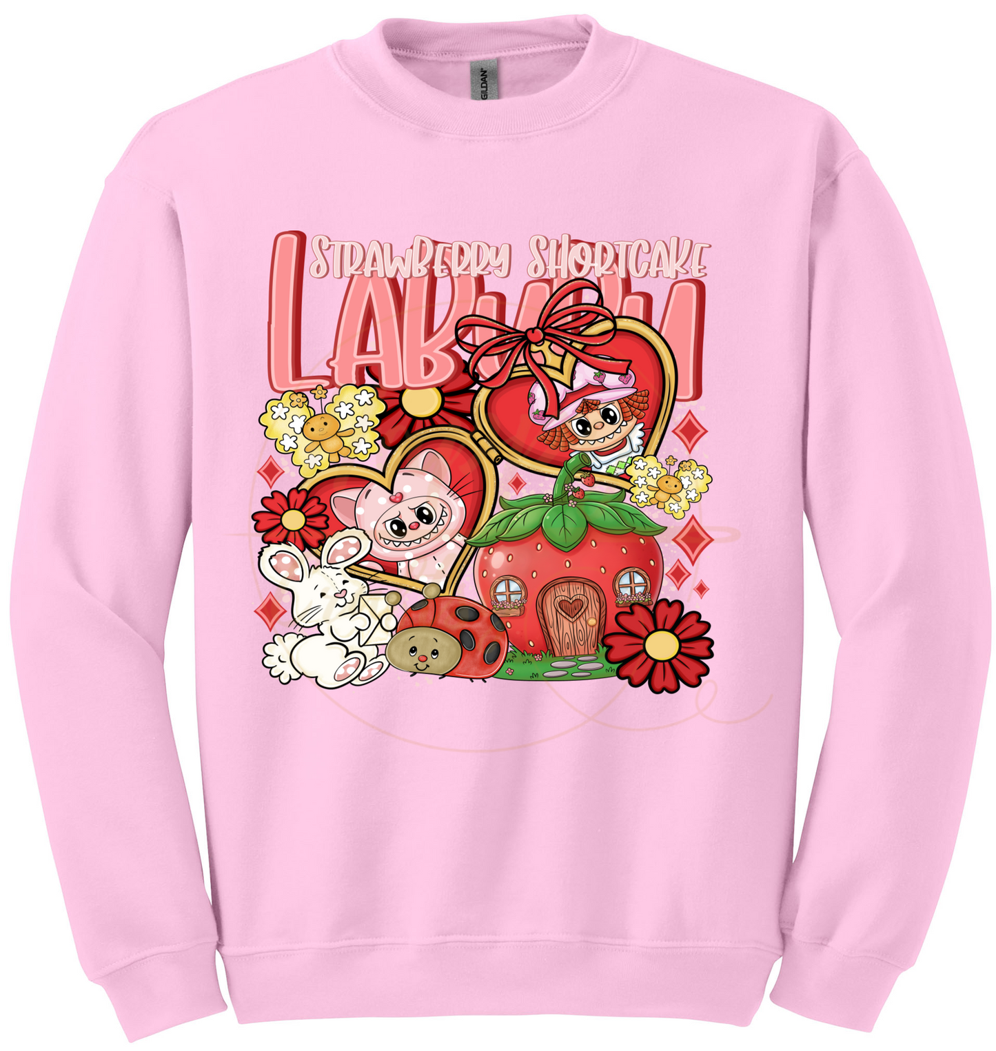 Sweet Berry Garden Friends-554 Sweatshirt - 554-S-Light Pink, 554-M-Light Pink, 554-L-Light Pink, 554-XL-Light Pink, 554-2XL-Light Pink, 554-3XL-Light Pink