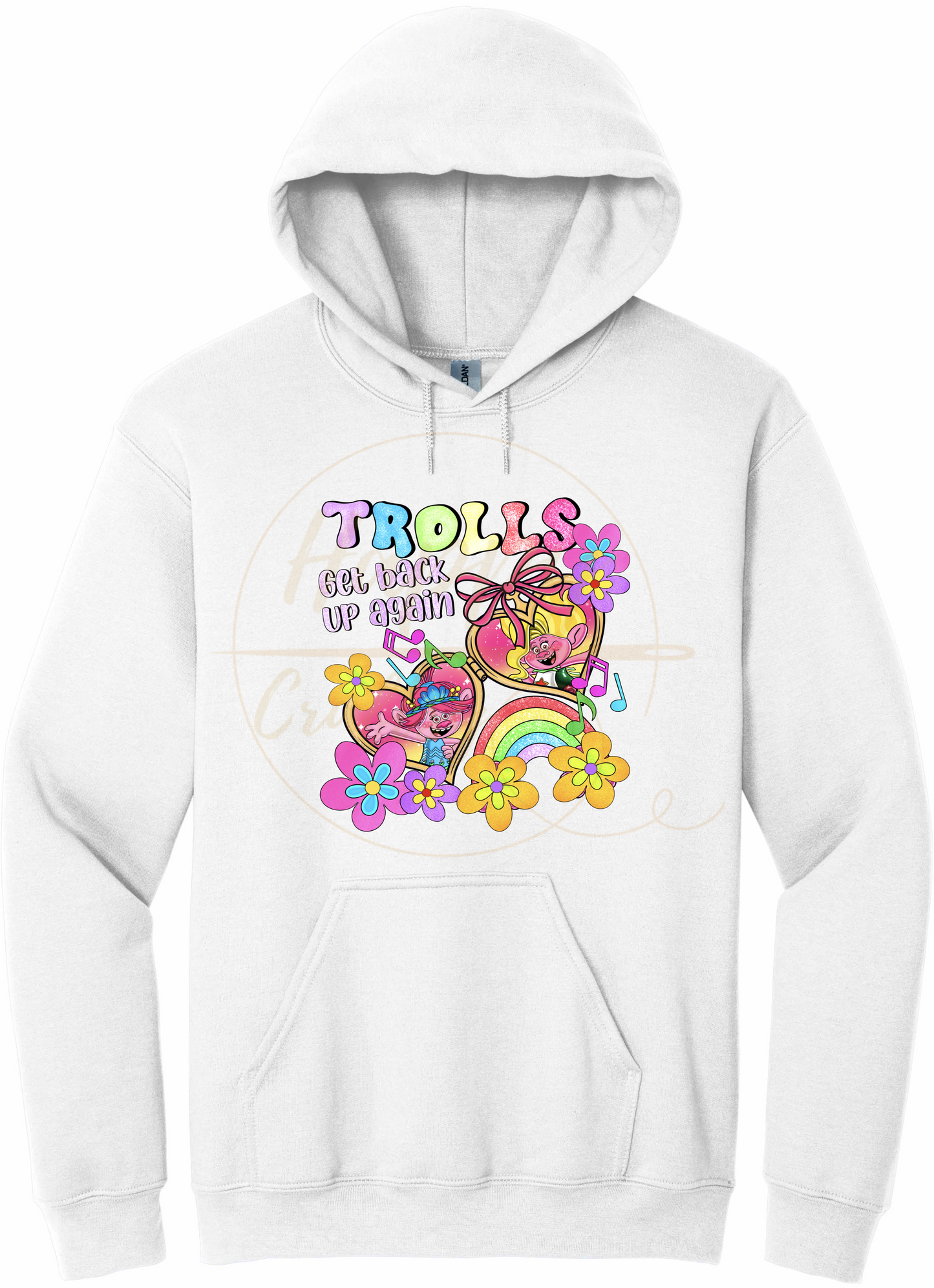 Colorful Flower Party Crew-539 Hoodie - 539-S-White, 539-M-White, 539-L-White, 539-XL-White, 539-2XL-White, 539-3XL-White
