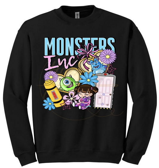 Colorful Monster Crew-543 Sweatshirt - 543-S-Black, 543-M-Black, 543-L-Black, 543-XL-Black, 543-2XL-Black, 543-3XL-Black