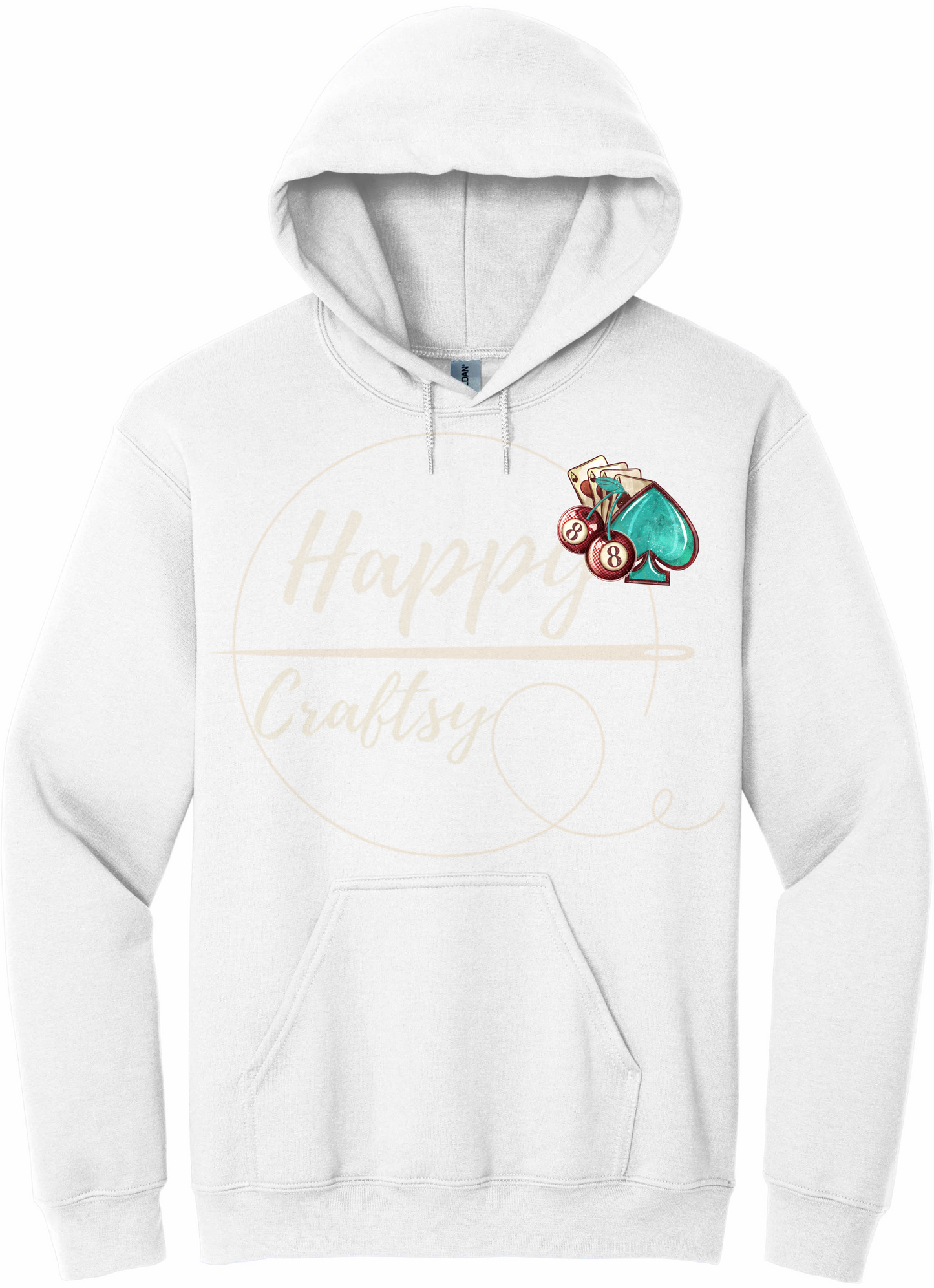 Wild Card-345 Hoodie - 345-S-White, 345-M-White, 345-L-White, 345-XL-White, 345-2XL-White, 345-3XL-White
