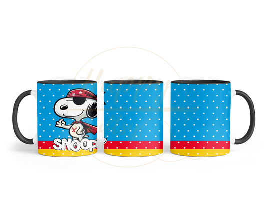 Retro Pirate Super Hero-487 Mugs - 487-11OZ-Black