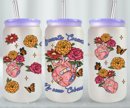 Aguanta Corazon-504 Glass Can - 504-16OZ-Purple