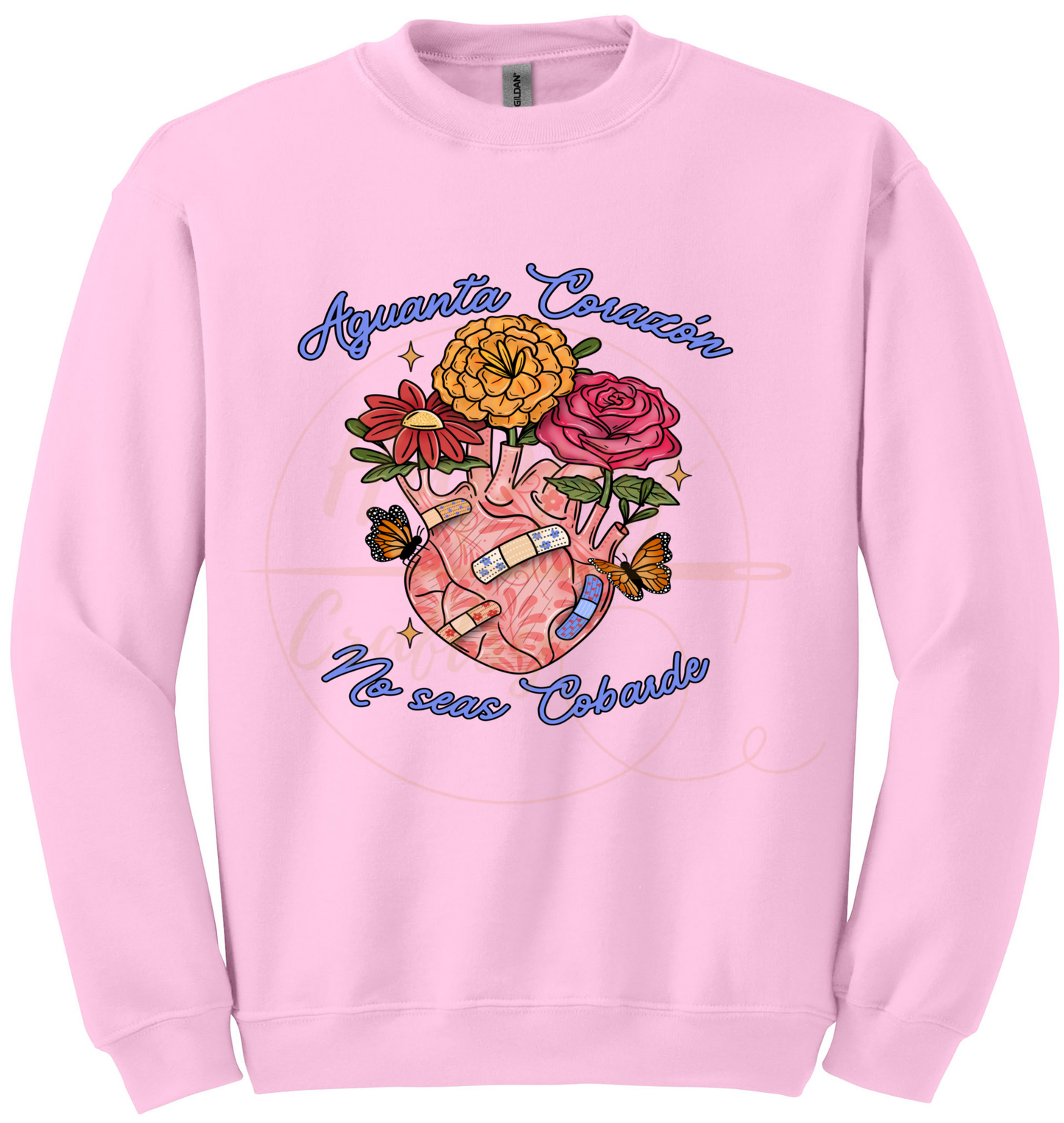 Aguanta Corazon-504 Sweatshirt - 504-S-Light Pink, 504-M-Light Pink, 504-L-Light Pink, 504-XL-Light Pink, 504-2XL-Light Pink, 504-3XL-Light Pink