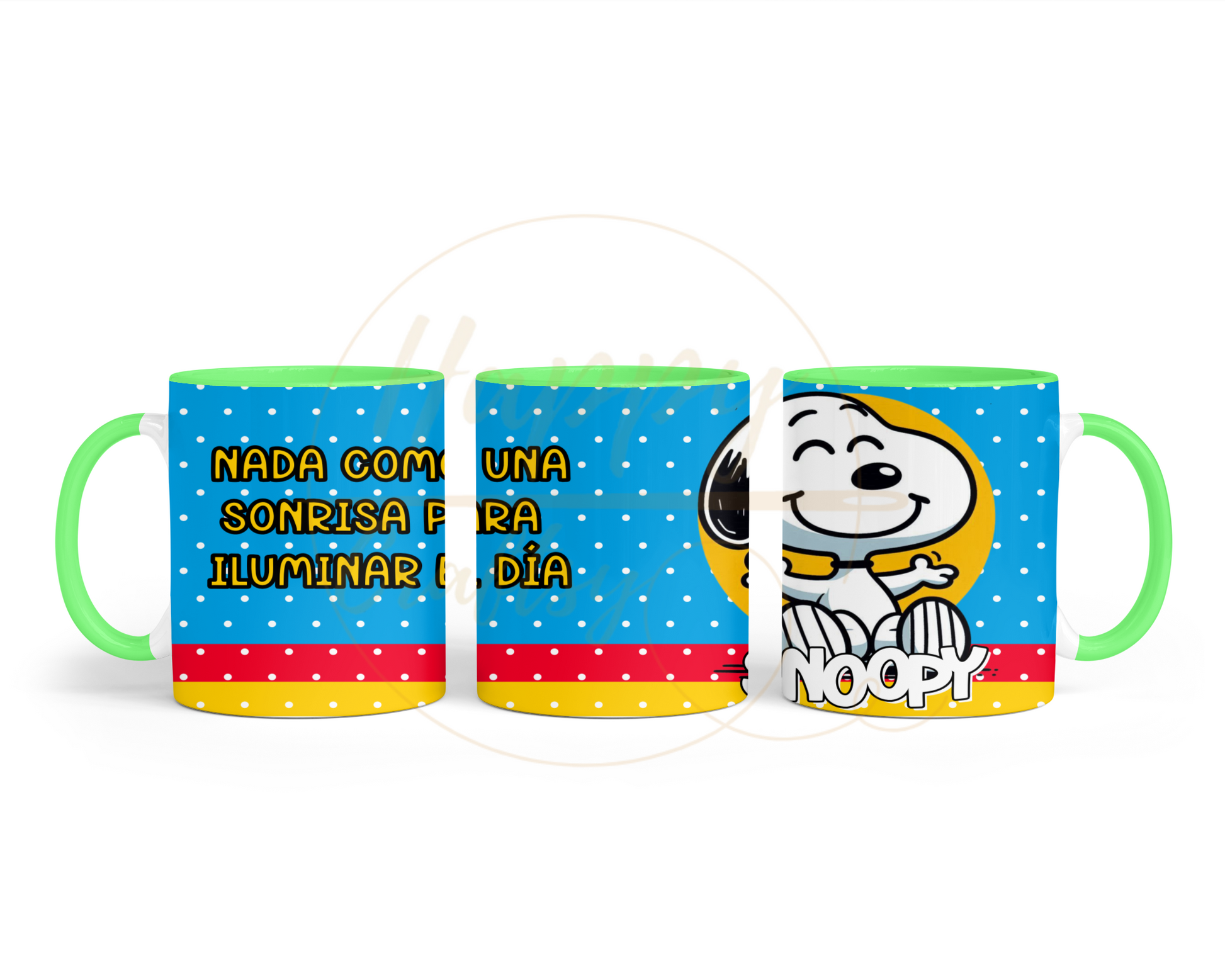 Sunny Smile Vibes-493 Mugs - 493-11OZ-Green