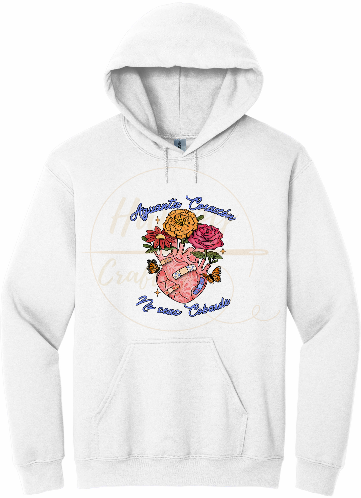 Aguanta Corazon-504 Hoodie - 504-S-White, 504-M-White, 504-L-White, 504-XL-White, 504-2XL-White, 504-3XL-White