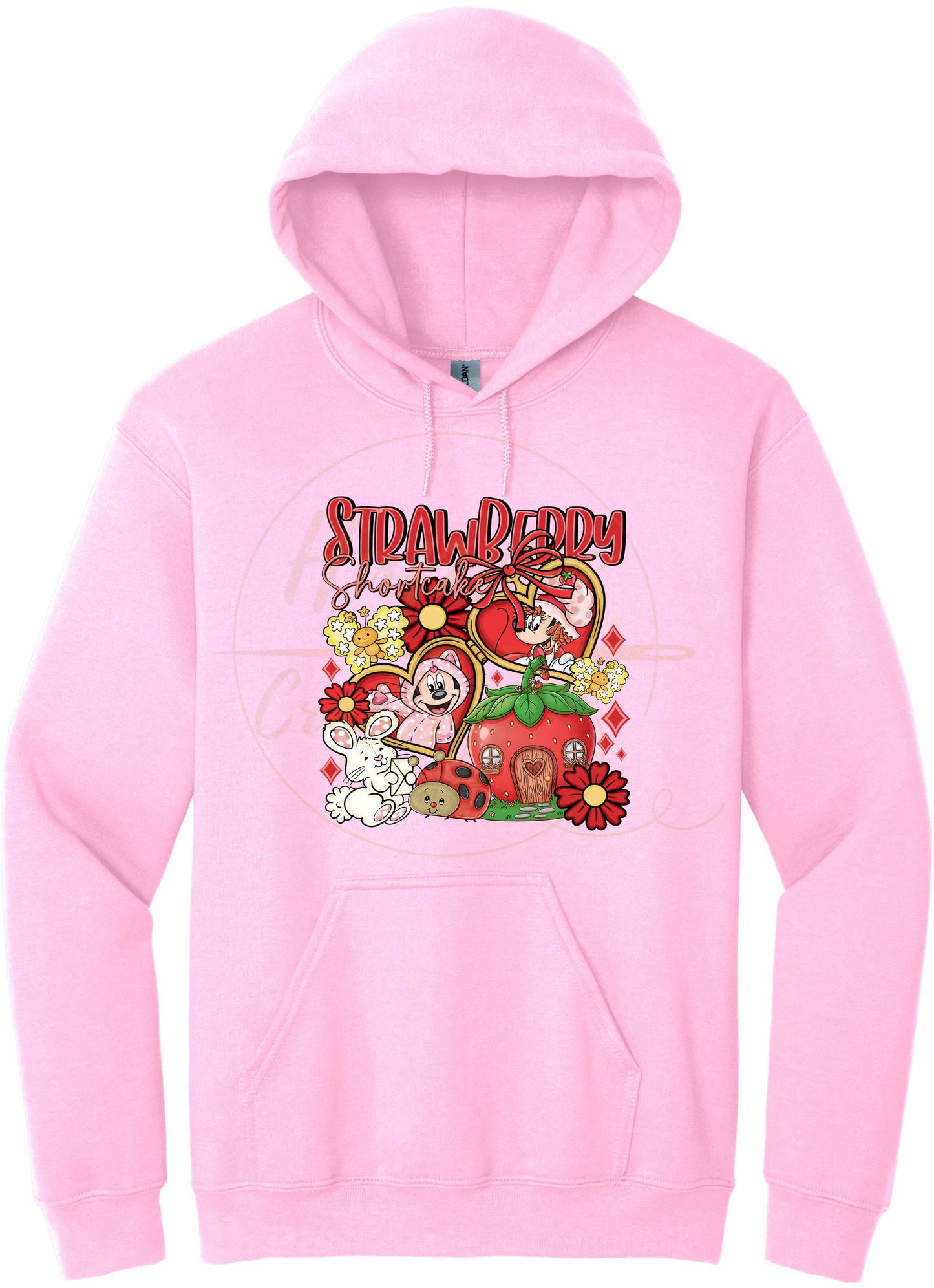 Strawberry Blossom Cottage.-551 Hoodie - 551-S-Light Pink, 551-M-Light Pink, 551-L-Light Pink, 551-XL-Light Pink, 551-2XL-Light Pink, 551-3XL-Light Pink