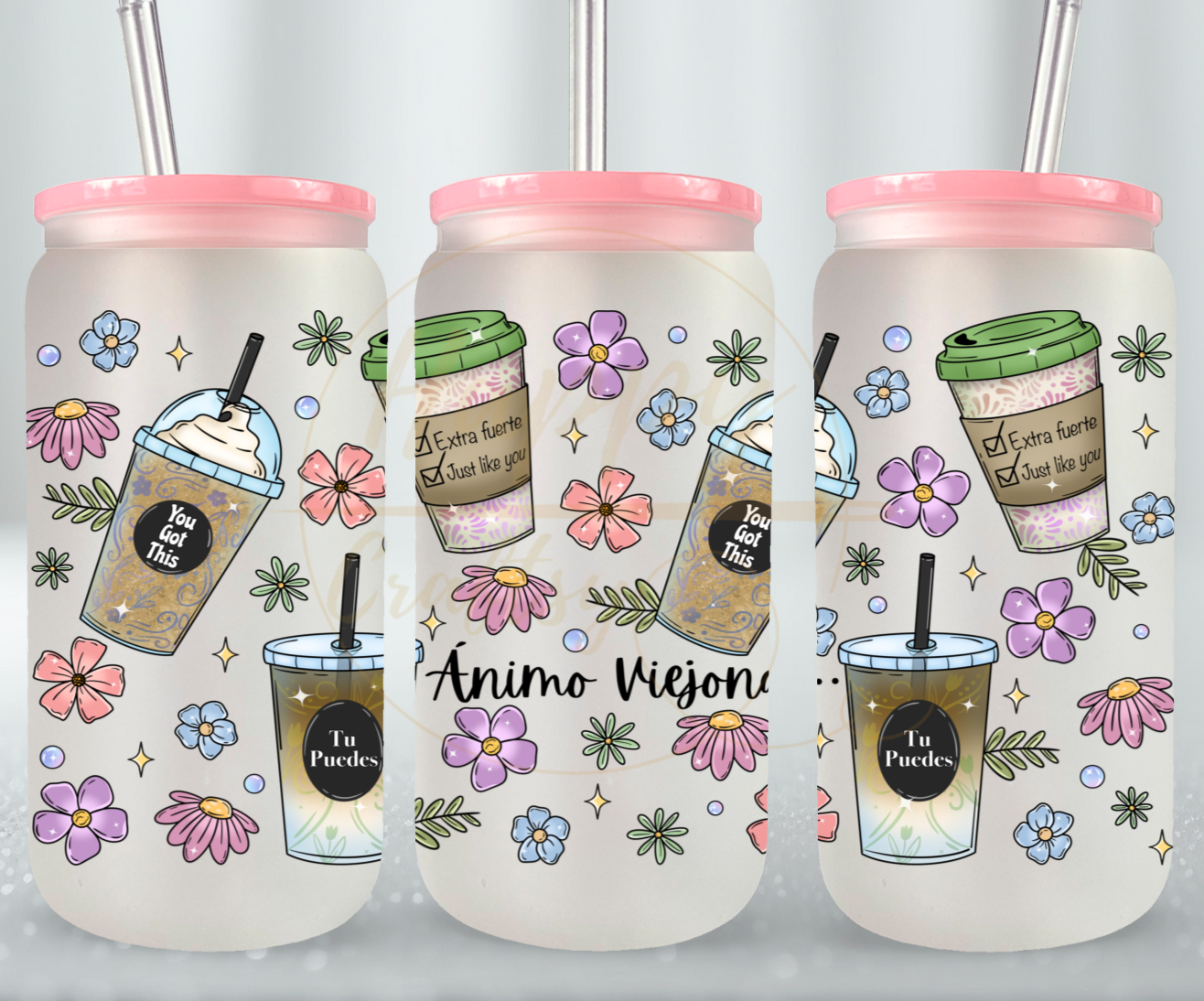 Animo Viejona-502 Glass Can - 502-16OZ-Pink