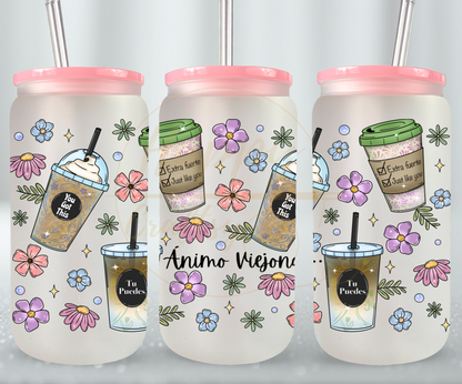 Animo Viejona-502 Glass Can - 502-16OZ-Pink
