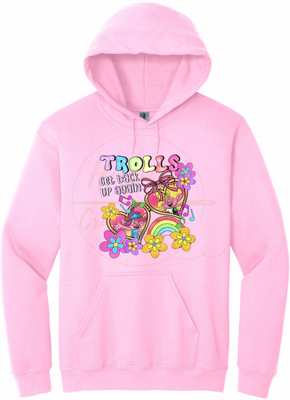 Colorful Flower Party Crew-539 Hoodie - 539-S-Light Pink, 539-M-Light Pink, 539-L-Light Pink, 539-XL-Light Pink, 539-2XL-Light Pink, 539-3XL-Light Pink