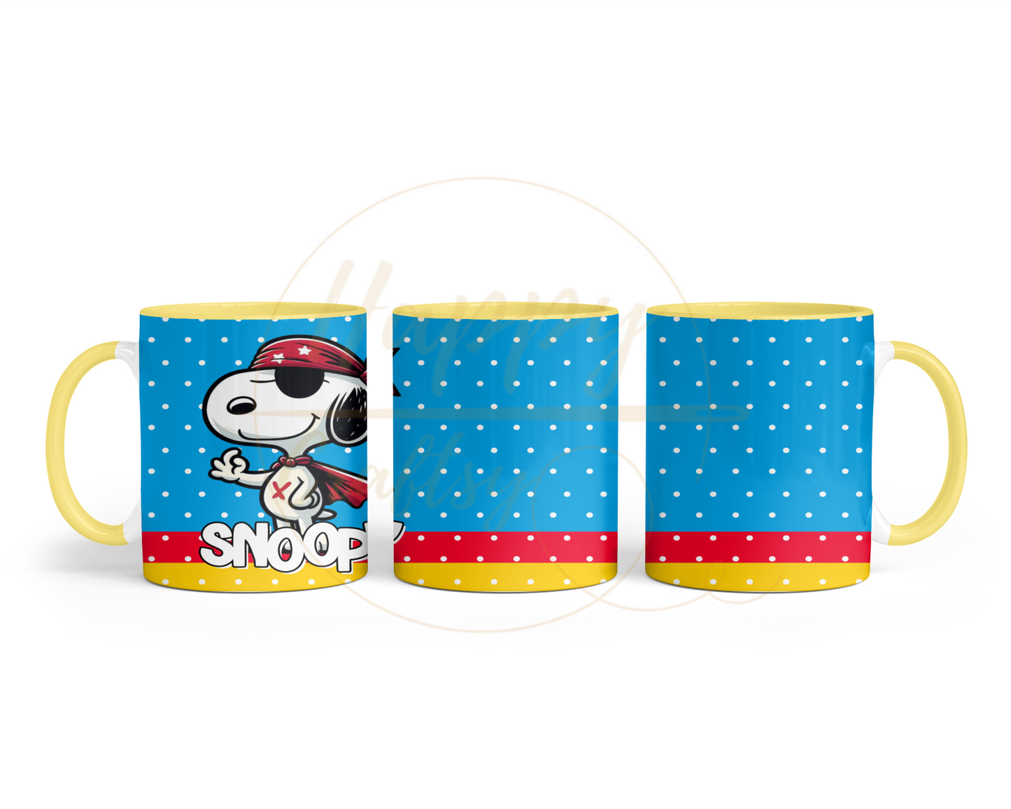 Retro Pirate Super Hero-487 Mugs - 487-11OZ-Yellow