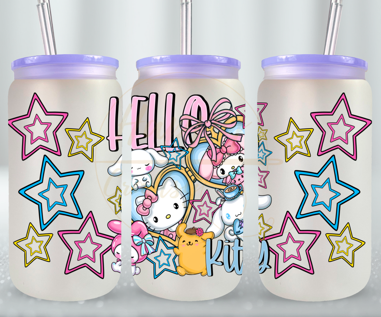 Cute Squad Glow Up-530 Glass Can - 530-16OZ-Purple