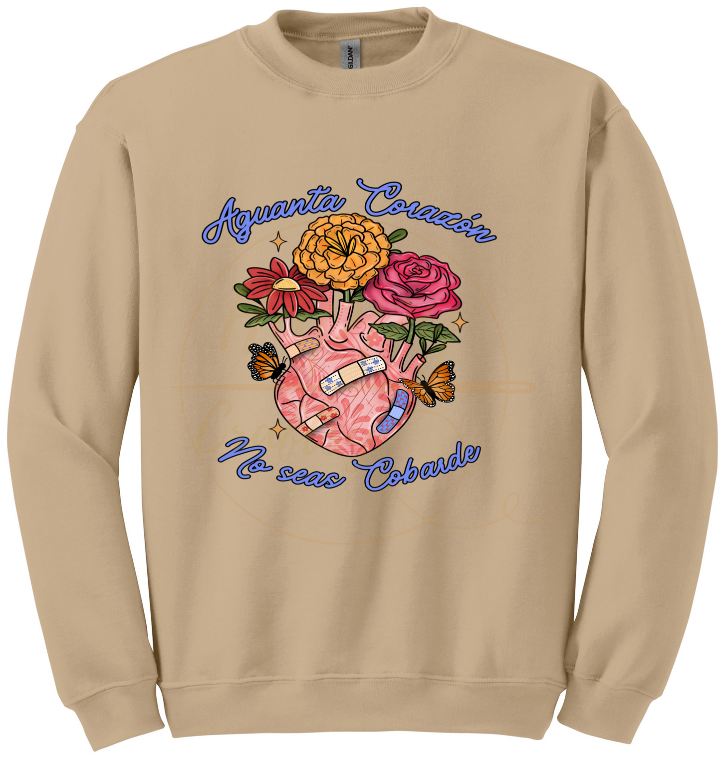 Aguanta Corazon-504 Sweatshirt - 504-S-Sand, 504-M-Sand, 504-L-Sand, 504-XL-Sand, 504-2XL-Sand, 504-3XL-Sand
