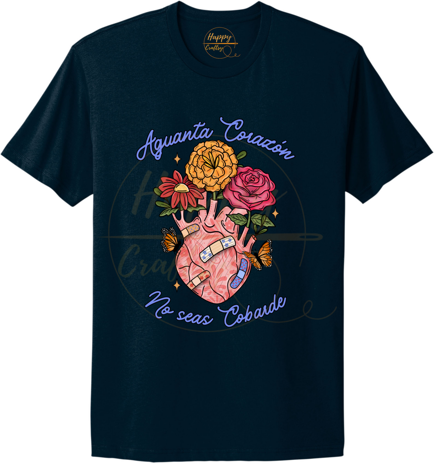 Aguanta Corazon-504 T-shirt - 504-S-Midnight Navy, 504-M-Midnight Navy, 504-L-Midnight Navy, 504-XL-Midnight Navy, 504-2XL-Midnight Navy, 504-3XL-Midnight Navy