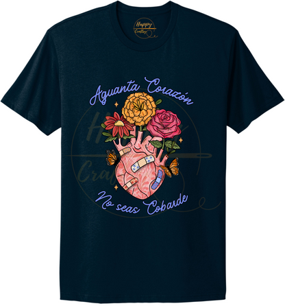 Aguanta Corazon-504 T-shirt - 504-S-Midnight Navy, 504-M-Midnight Navy, 504-L-Midnight Navy, 504-XL-Midnight Navy, 504-2XL-Midnight Navy, 504-3XL-Midnight Navy
