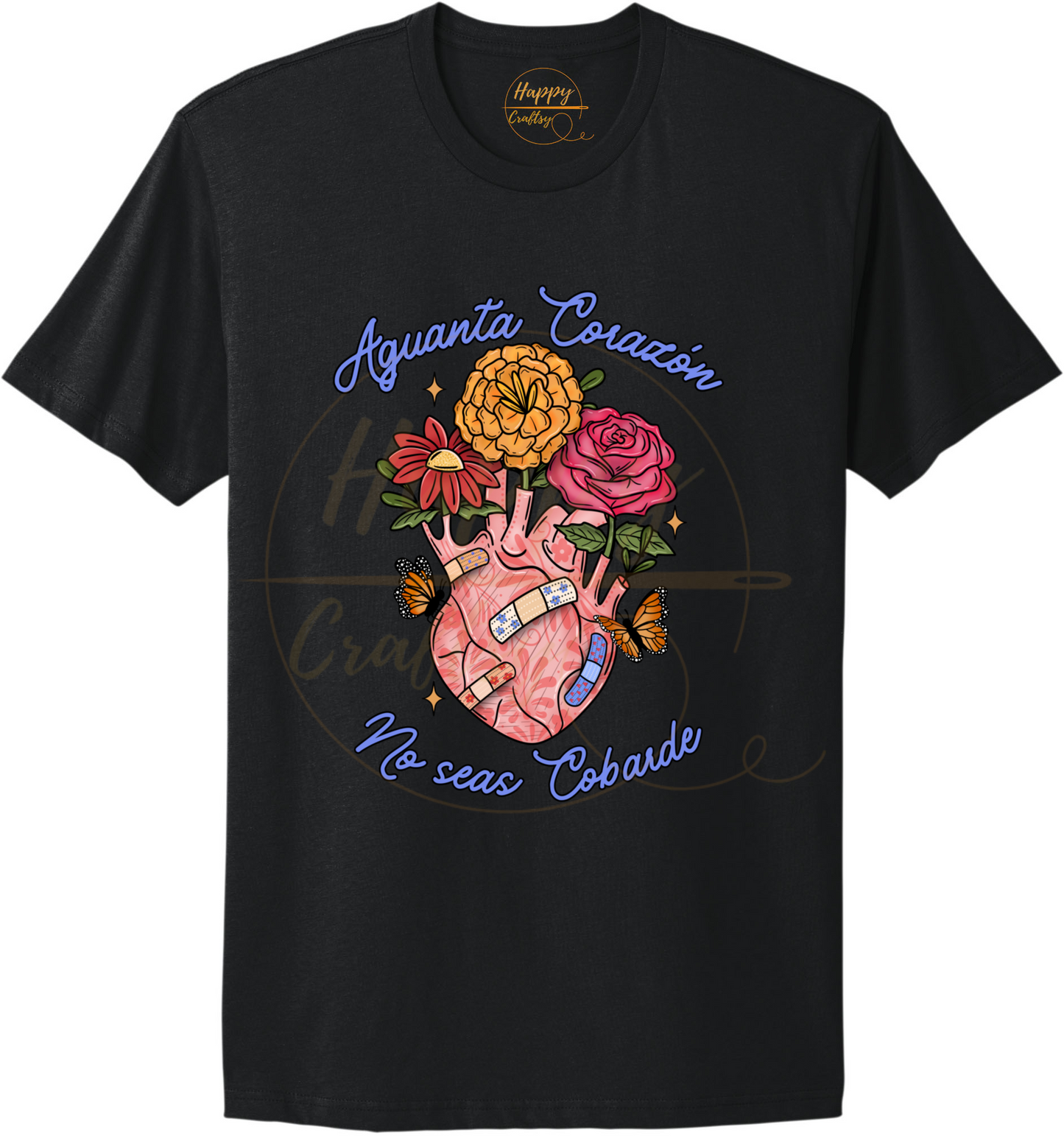 Aguanta Corazon-504 T-shirt - 504-S-Black, 504-M-Black, 504-L-Black, 504-XL-Black, 504-2XL-Black, 504-3XL-Black