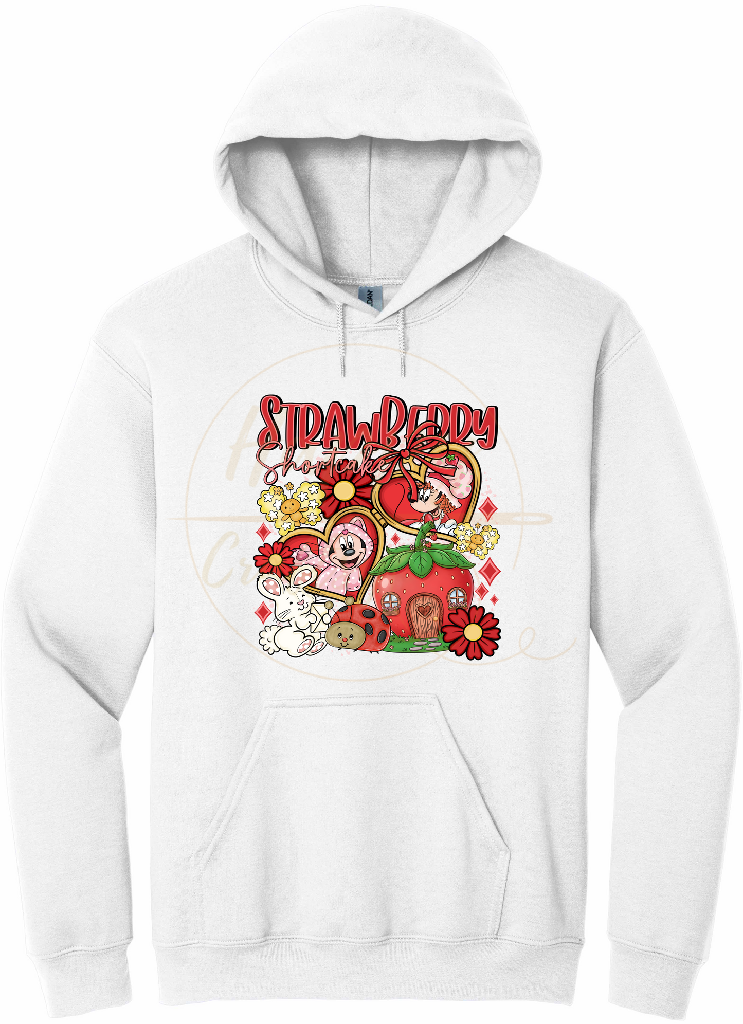 Strawberry Blossom Cottage.-551 Hoodie - 551-S-White, 551-M-White, 551-L-White, 551-XL-White, 551-2XL-White, 551-3XL-White