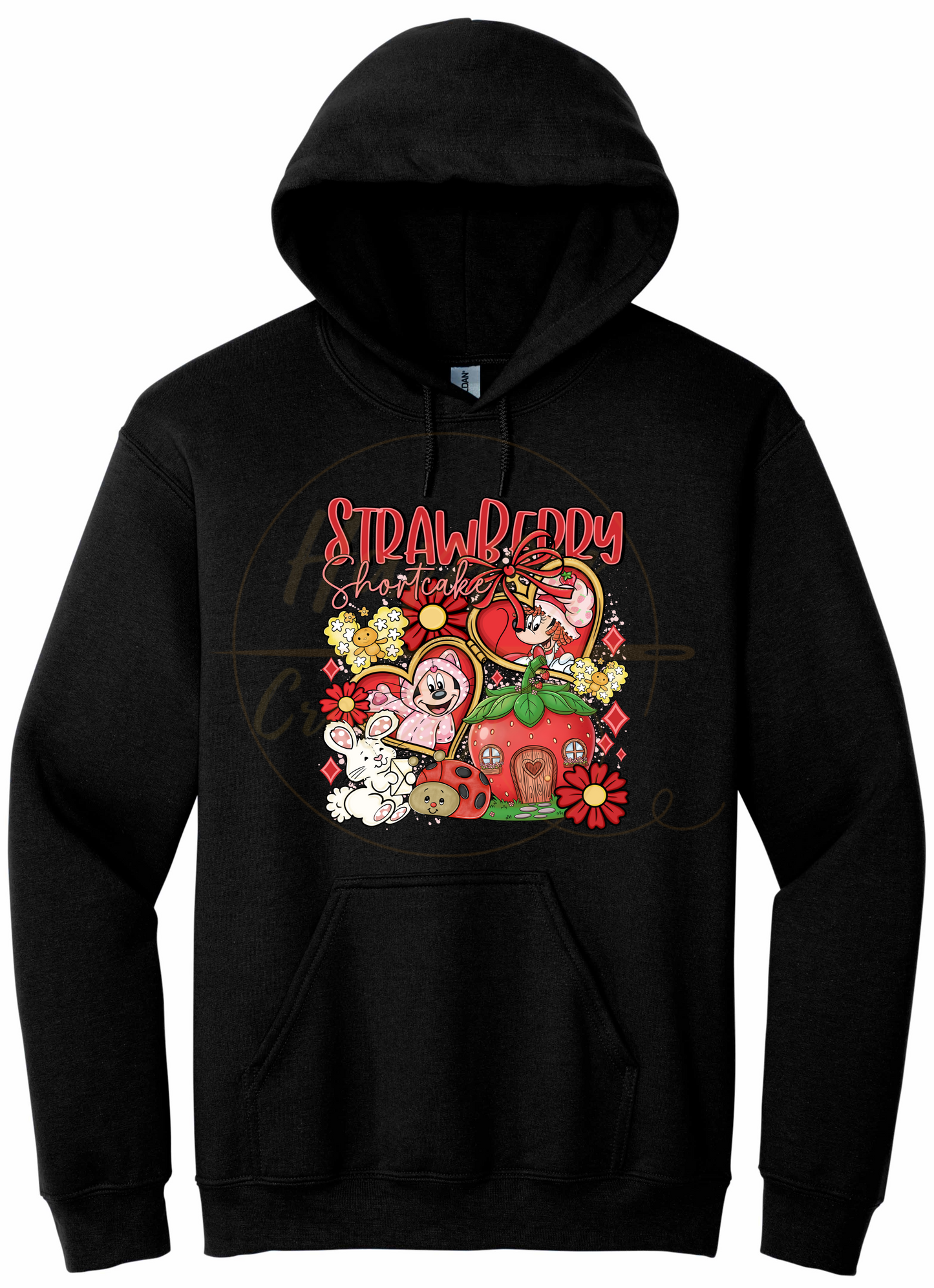 Strawberry Blossom Cottage.-551 Hoodie - 551-S-Black, 551-M-Black, 551-L-Black, 551-XL-Black, 551-2XL-Black, 551-3XL-Black