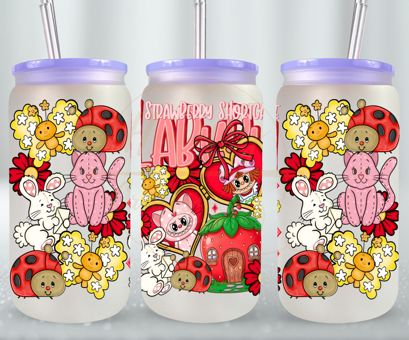 Sweet Berry Garden Friends-554 Glass Can - 554-16OZ-Purple