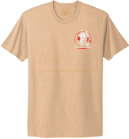EINSTEIN, THINK. CREATE .RESIST-355 T-shirt - 355-S-Cream, 355-M-Cream, 355-L-Cream, 355-XL-Cream, 355-2XL-Cream, 355-3XL-Cream