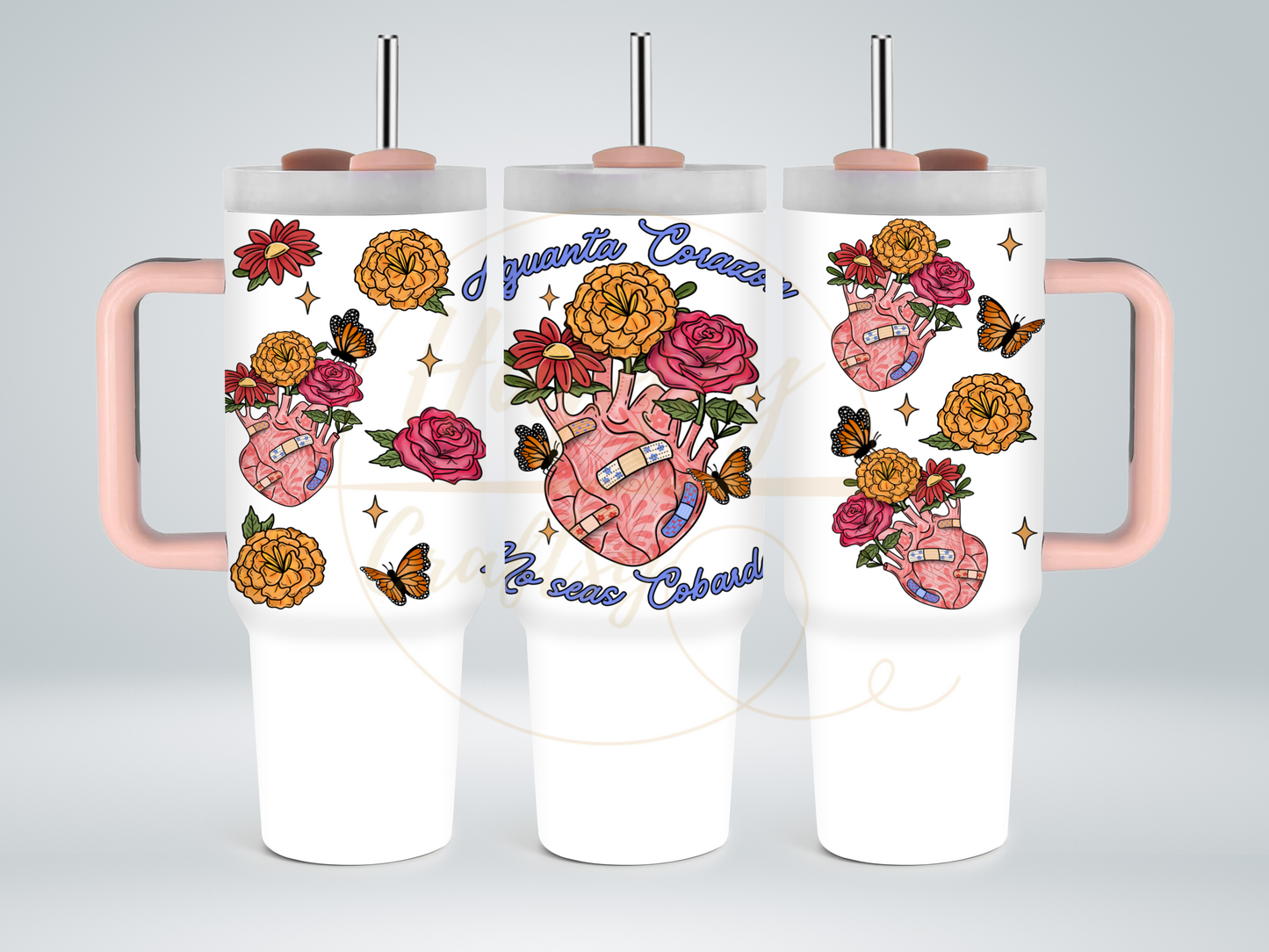 Aguanta Corazon-504 Tumbler - 504-40OZ-Pink