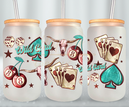 Wild Card-345 Glass Can - 345-16OZ-Bamboo Lids