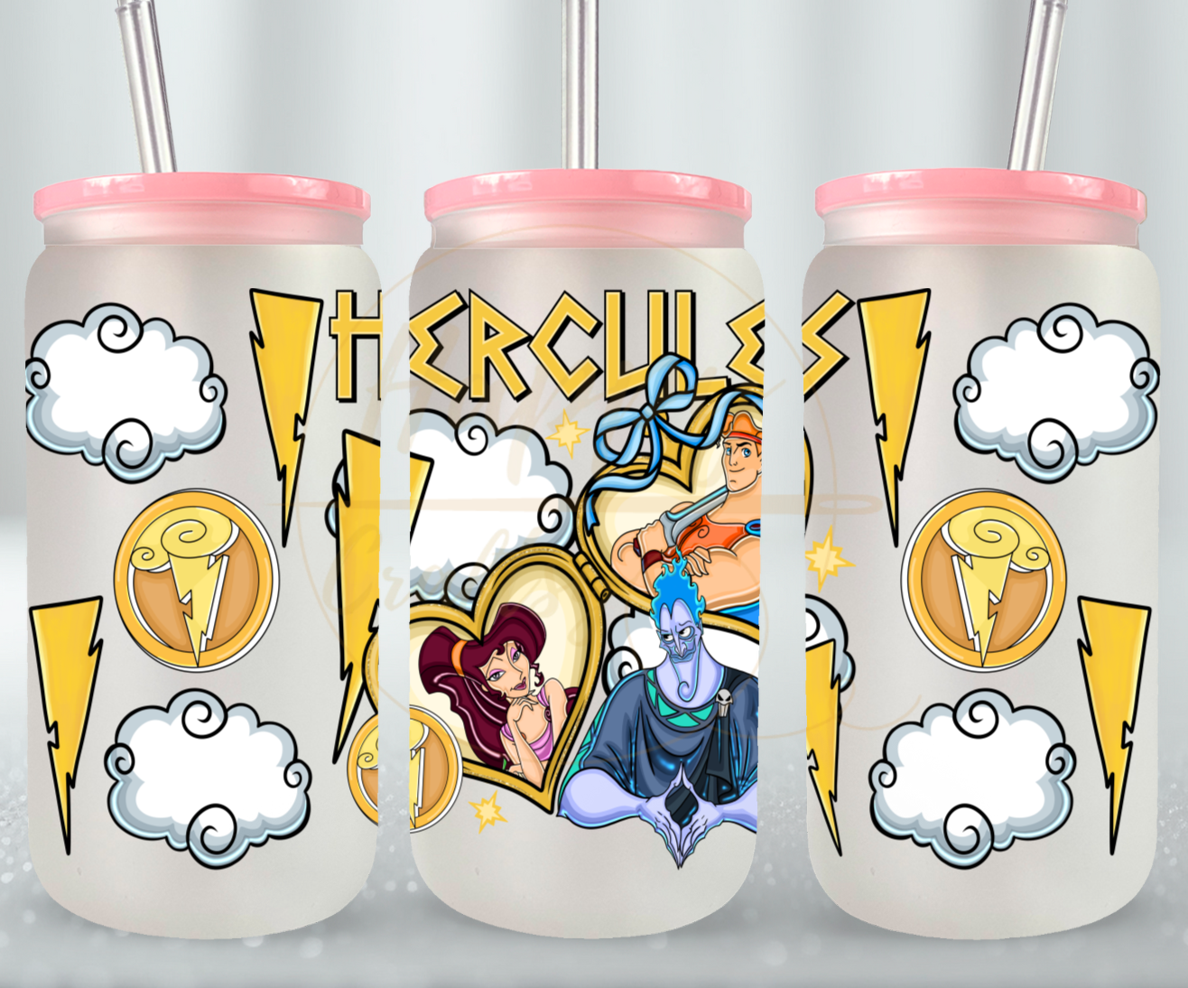 Gods, Love, and Trouble-545 Glass Can - 545-16OZ-Pink