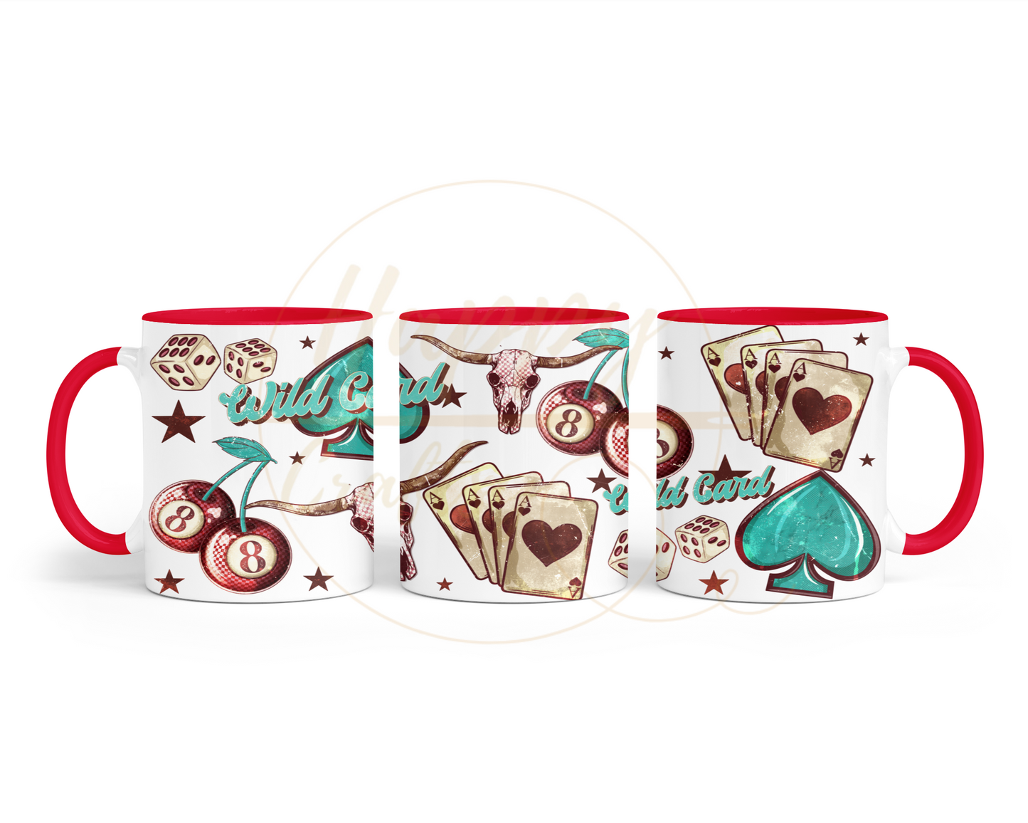Wild Card-345 Mugs - 345-11OZ-Red