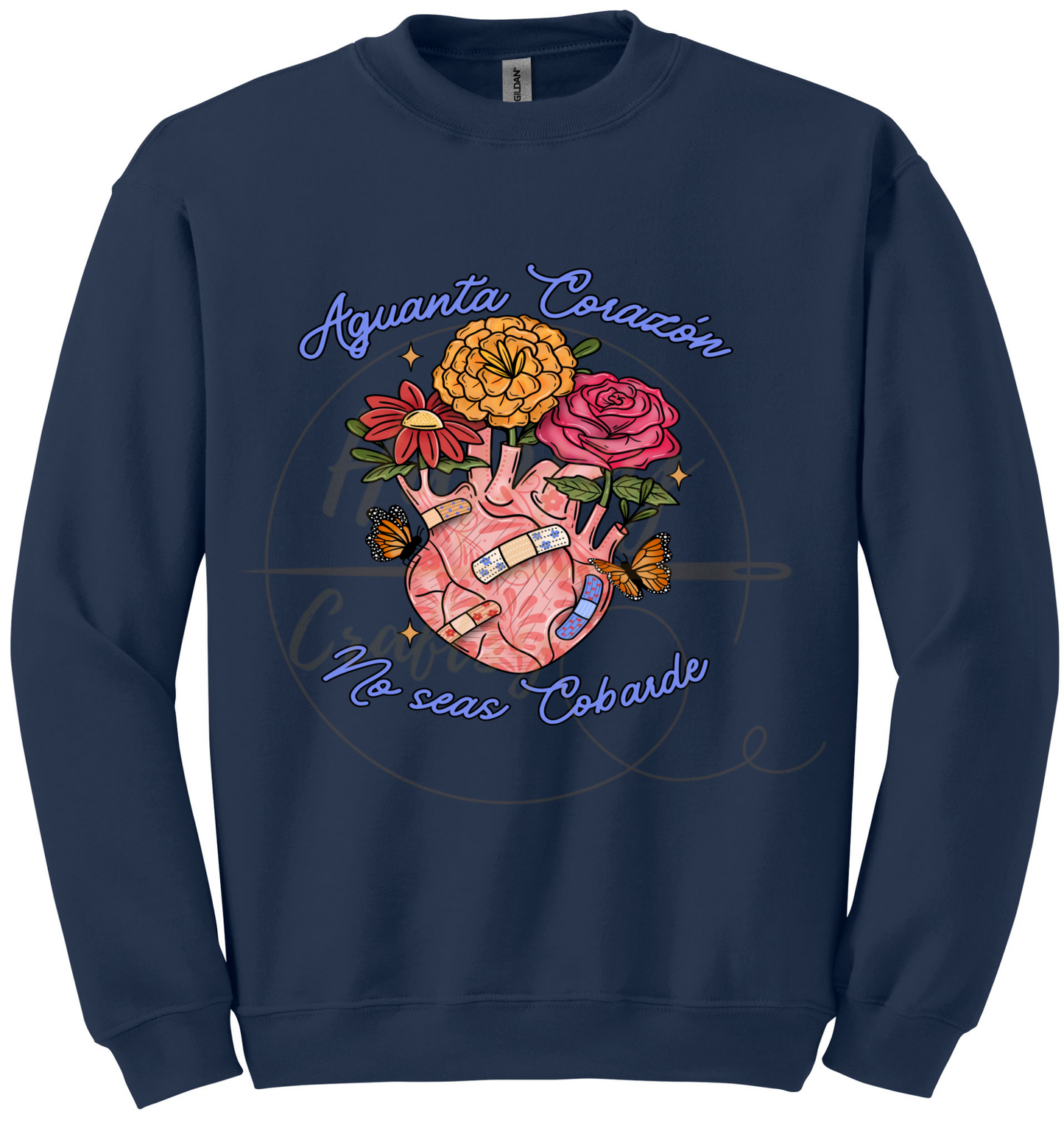 Aguanta Corazon-504 Sweatshirt - 504-S-Navy, 504-M-Navy, 504-L-Navy, 504-XL-Navy, 504-2XL-Navy, 504-3XL-Navy